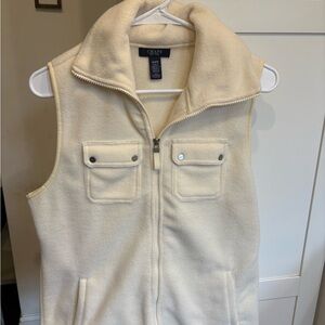 Chaps Off-White Fleece Vest